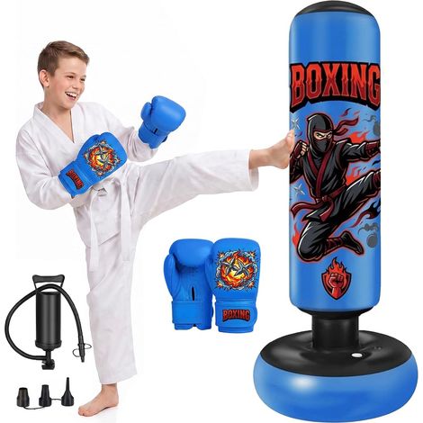 Sac de Boxe pour Enfants, Gants de Boxe, Gonflable Sac de Frappe Enfant (1/5)