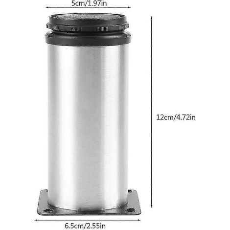 Pieds de meubles, pieds réglables en acier inoxydable pour armoires, canapés et tables (50 x 60 mm) 50 mm x 120 mm (1/5)