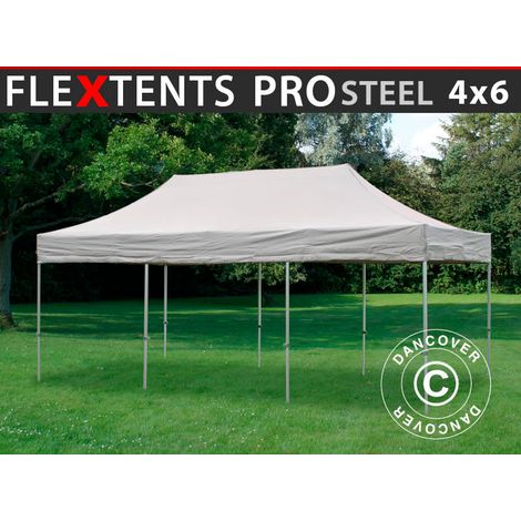 Pop up gazebo FleXtents PRO Steel 4x6 m Latte