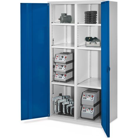 Kappes Schwerlastschränke mit Mitteltrennwand 1950x1000x600mm Vollblechtüren Modell 51 enzianblau