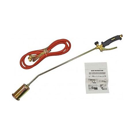 Long Arm Propane Butane Gas Torch Weed Burner Hose Regulator Roofers Plumber Kit (1/6)