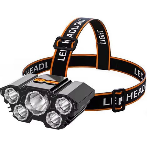 Lampada frontale ricaricabile ad alta luminosità, torcia frontale super luminosa, illuminazione portatile per esterni, lampada frontale impermeabile/T21: batteria 14500