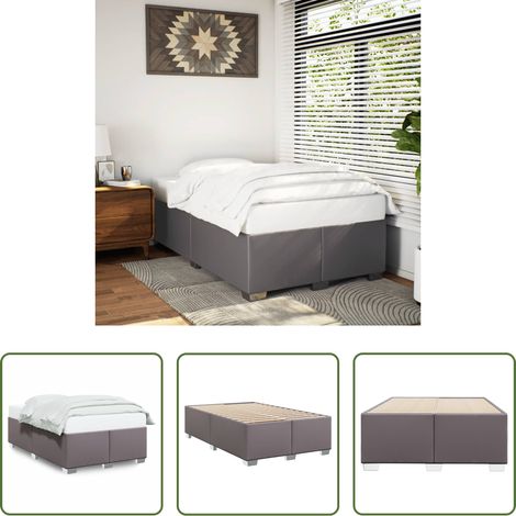 Sommeil - Cadre de lit sans matelas gris 120x190 cm similicuir (1/5)