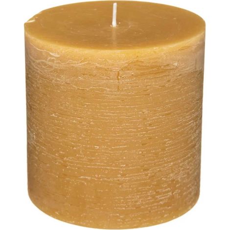 Bougie Cylindrique "Rustic" 10cm Jaune (1/2)