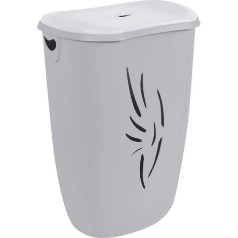Eda-Plastique Flora cesto per la biancheria grigio cemento bianco 40L