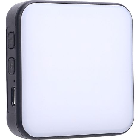 Éclairage d'appoint vidéo bicolore LED rechargeable à intensité variable avec fixation pour griffe porte-accessoires, idéal pour le streaming en direct. (1/5)
