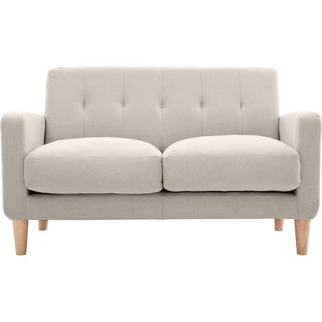 Divano design scandinavo a 2 posti tessuto naturale LUNA