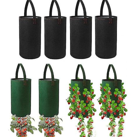 Filiyano-Lot de 4 sacs de culture suspendus pour tomates, fraises et légumes, vert, 38 x 22 cm (1/5)