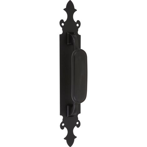 Manillón puerta Zamak negro modelo 203 placa curva 275mm (1/2)