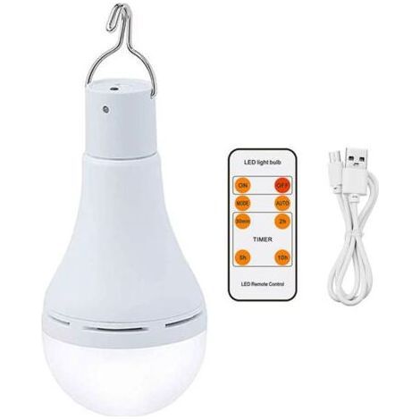 Wiederaufladbare Glühbirne mit USB-Fernbedienung, 7W dimmbare LED, ideal für Notfälle beim Camping (1/5)