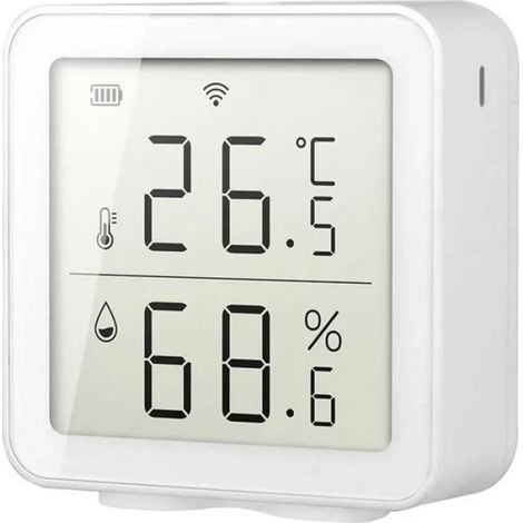capteur WIFI de température et d'humidité d'intérieur, hygromètre, thermomètre avec écran LCD, compatible avec Alexa et G (1/5)