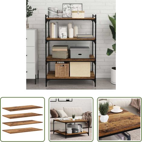 vidaXL Étagère moderne - Étagère à livres 4 pcs Marron 80 x 40 x 1,5 cm (1/5)