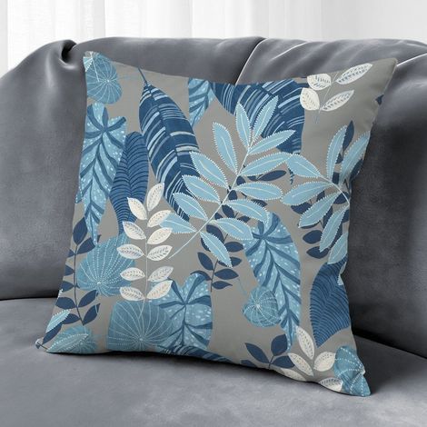 Housse de coussin plantes fleurs papillon,décoration canapé,40×40cm (1/5)