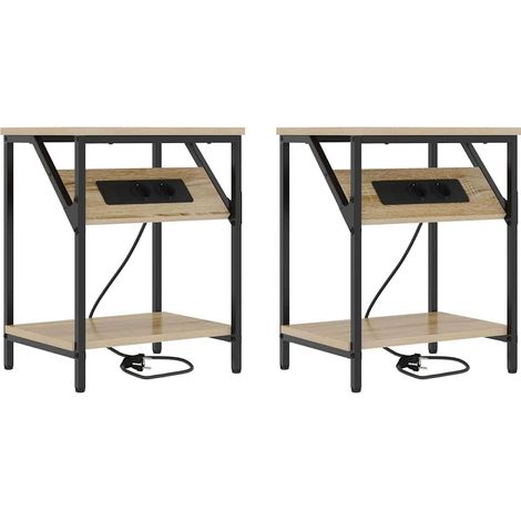 Maison Exclusive - Nachttisch 2 pcs Sonoma-Eiche 38 x 30 x 48 cm