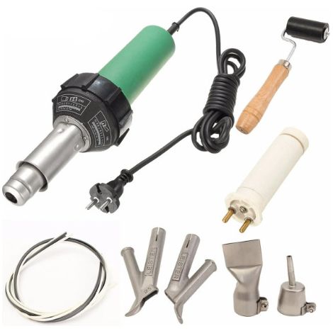 1600W plastic welding hot air gun with 2 fast welding nozzles and extra HE welding rod. (1/3)