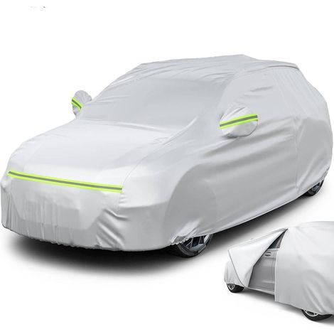 Hochwertige Autoabdeckung 460 x 180 x 168 cm – 100 % wasserdicht mit praktischer Seitenöffnung – Weiches und atmungsaktives Baumwollfutter – Schutz für alle vier Jahreszeiten (UV-Strahlung, Schnee, Re (1/5)