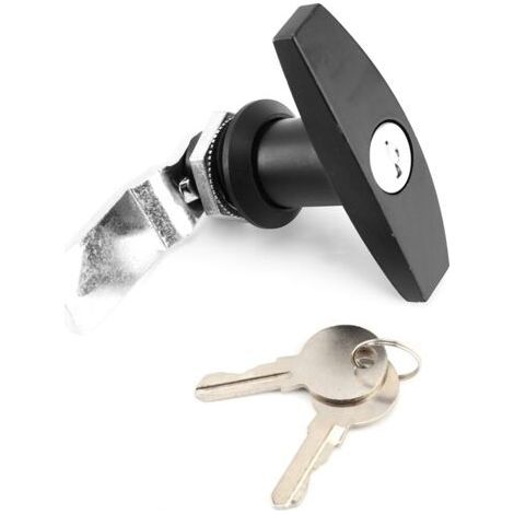 Rear Fixing Lock Tool Garage Door with Keys for Trailer Caravan Canopy (Black) (1/5)