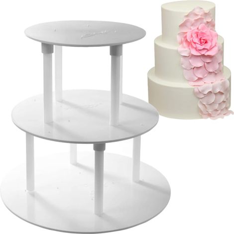 Supporto, base, struttura, piatto da pasticceria per torta a 3 strati 20/20,5/30,5 cm
