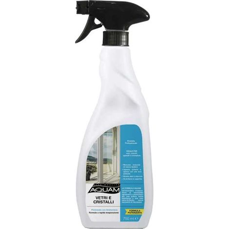 AQUAM Detergente Vetri e Cristalli 750 ml - Pulizia Professionale Vetrate