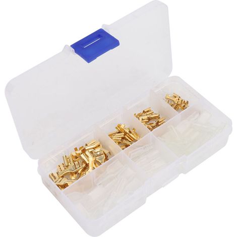 120 vergoldete Anschlussklemmen (6,3 mm, 4,8 mm, 2,8 mm) – inklusive Aufbewahrungsbox (1/5)