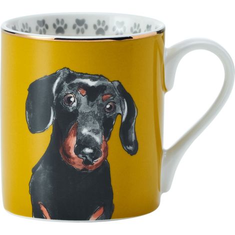 Mikasa Dachshund - Taza de porcelana de cara recta, 280 ml
