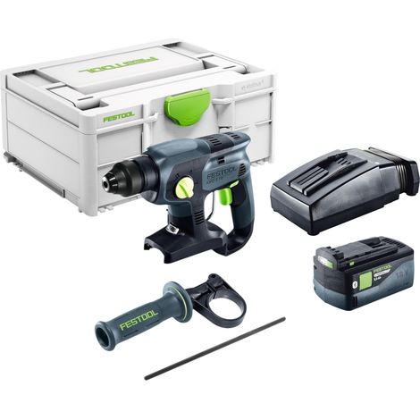 Martello combinato a batteria Festool KHC-S 18-Basic 18 V 1,7 J SDS plus + 1 batteria da 5,0 Ah + caricabatterie + Systainer (1/5)