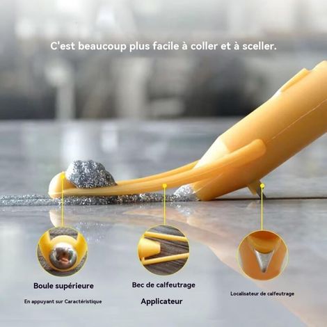 Outil de Calfeutrage 3 en 1, Outil de Calfeutrage pour Carrelage 5 Pièces, Finition de Calfeutrage, Applicateur de Mastic en Silicone pour le Remplissage et la Coupe des Joints Dans la Cuisine (1/3)