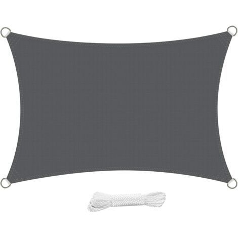 Swift Rechteckiges Sonnensegel 4x6 Meter, atmungsaktives und UV-beständiges HDPE, für Garten, Terrasse und Patio, Anthrazit (1/5)