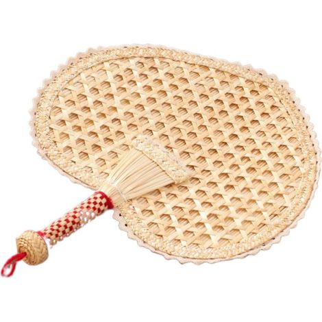 Leicht Handgefertigter Gestrickter Schilffächer Herzform Kompakter Sommer Handventilator und (1/5)