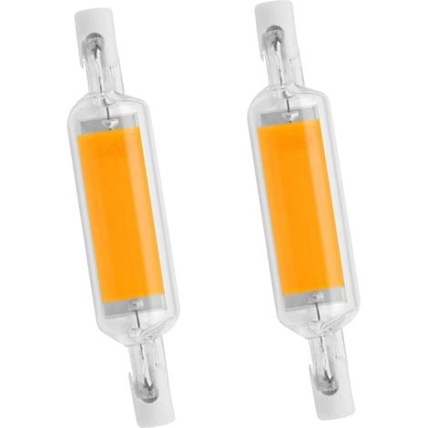 Projecteur LED COB double culot R7S 78 mm 10 W blanc chaud 3000 K, spot R7S 110-140 V pour éclairage paysager domestique et scolaire (lot de 2)