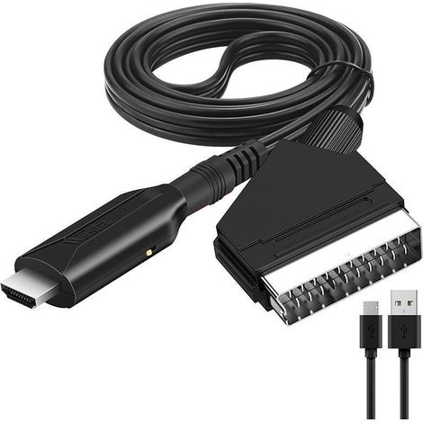 Convertisseur HDMI vers Péritel Adaptateur Scart Audio Vidéo HD 1080p Supporte,Cela permet la lecture sur les téléviseurs,les magnétoscopes VHS,les enregistreurs DVD,etc.,et prend en charge six modes (1/5)