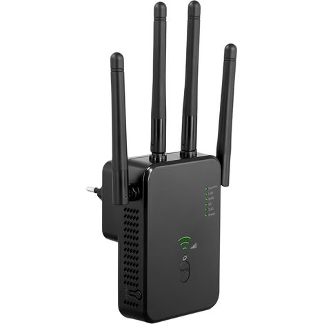 WiFi Repeater, 1200Mbps WiFi Amplifier, Powerful Dual Band 5GHz & 2.4GHz Wireless WiFi Repeater with WPS WiFi Extender, Compatible with All Ethernet Port Internet Boxes