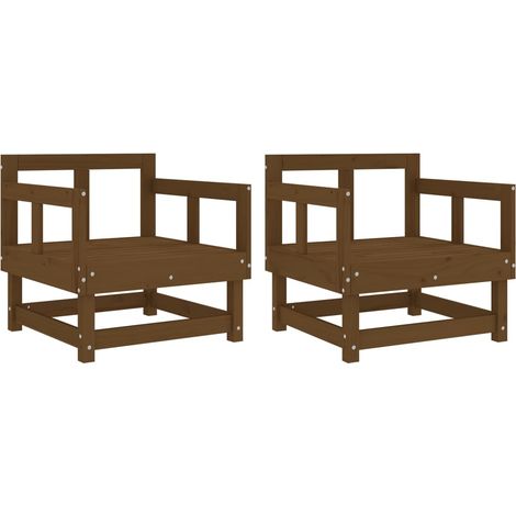 Maison Exclusive - Sillones de jardín 2 unidades madera maciza pi (1/5)
