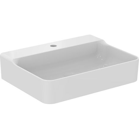 Lavabo CONCA 600x450x165mm, lijado blanco con 1 orificio para grifería IdealPlus, sin rebosadero IDEAL STANDARD