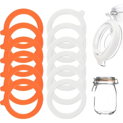 CCYKXA  12 Pièces Joint Bocaux en Silicone (Diamètre Intérieur 73 mm, Diamètre Extérieur 95 mm), Joints de Bocal, Anneaux en Caoutchouc, pour Bocaux en Verre Pot à Bonbons Stockage des Aliments