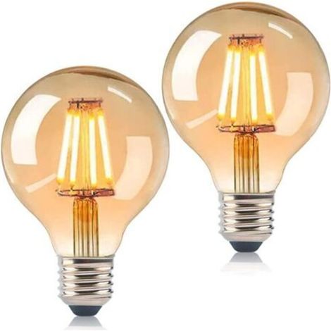 Ampoule LED vintage E27,Edison ampoule rétro LED ampoule 6 W Edison Vintage G80 Ampoule décorative Blanc chaud Idéal pour éclairage domestique Café Décoration (1/5)
