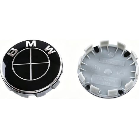 Cache-Moyeu de Roue 68 mm pour Série 1 3 5 7 X1 X3 X4 X5 X6, Centre de Jante Automobile, Enjoliveur de Moyeu de Roue, Lot de 4 Noir (1/3)