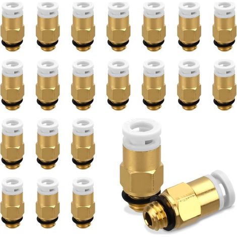 Connettori pneumatici Dailygoods, 20 pezzi, raccordi a innesto rapido, accessori per stampanti 3D, ottone H59, resistenti, connettori color oro (1/5)