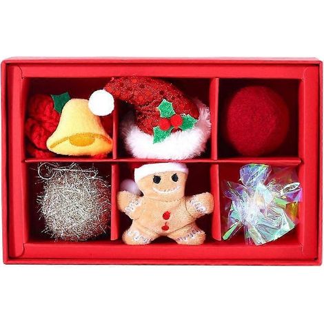 Collier de Noël pour chat, balles, jouet, pompons, pendentif, jouet en peluche (1/4)