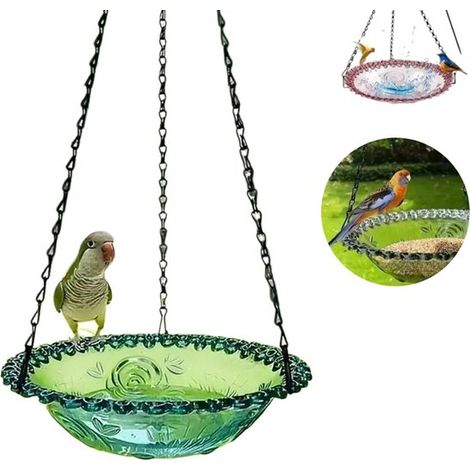 Hängendes Vogelbad für den Außenbereich (einzeln) Hängende Futterschale Hängender Futterspender Vogelfutterhaus als Dekoration für Garten und Ter (1/5)
