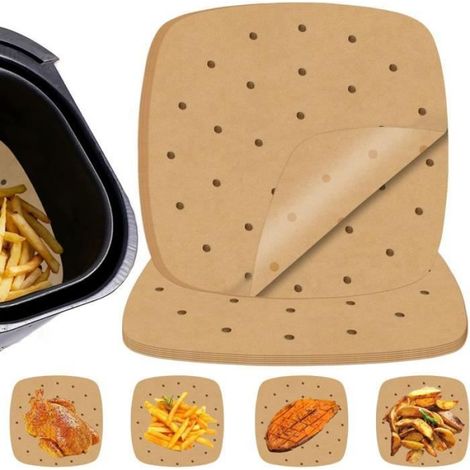 Papier Cuisson Rond - 22 Cm - Antiadhésif Silicone Alimentaire - Pour Friteuse À Air Et Cuiseur À Vapeur - 200 Pièces (1/4)