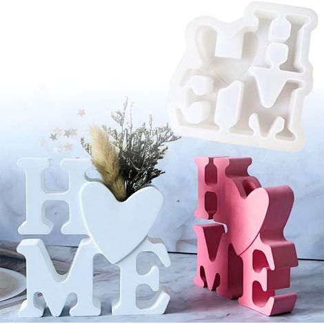 Moule en silicone HOME 3D 12 x 11,5 cm, moule en silicone réutilisable pour béton, plâtre et résine, artisanat DIY pour printemps et été (1/5)