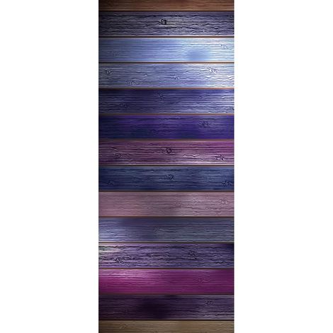 Papier peint autocollant - Stickers de porte - PVC - Repositionnable - Support prêt à coller - Décoration intérieure - Papier peint mural - Pour salon, chambre et bureau - 200 x 77 cm (1/5)