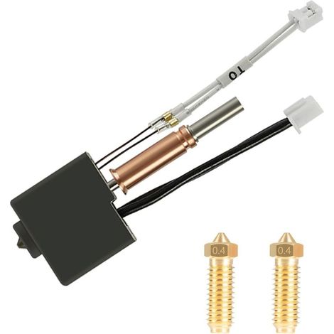 Printhead kit for Anycubic Kobra 3 3D printers, pre-assembled heating block, with 2 x 0.4 mm brass nozzles for Kobra 3, Kobra 3 Combo (1/5)