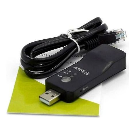 Gabrielle – WLAN-Adapter für Smart-TVs – USB-Ethernet-Dongle – Geschwindigkeiten bis zu 300 Mbit/s – Kompatibel mit Blu-ray-Playern – RJ-45 (1/5)