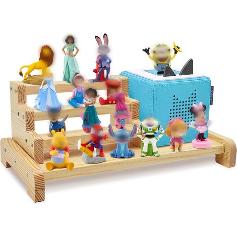 4 Niveaux Étagère pour Tonies, Support Rangement de Figurines Tonie en Bois avec Plaque Métallique, Compatible avec Toniebox et Station de Charge pour Filles et Garçons (1/5)