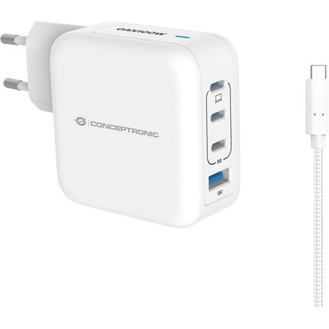 Alimentatore da rete Conceptronic ALTHEA18W 3xUSB-C/USB-Ax1 100W 1.5m Bianco [ALTHEA18W] (1/3)