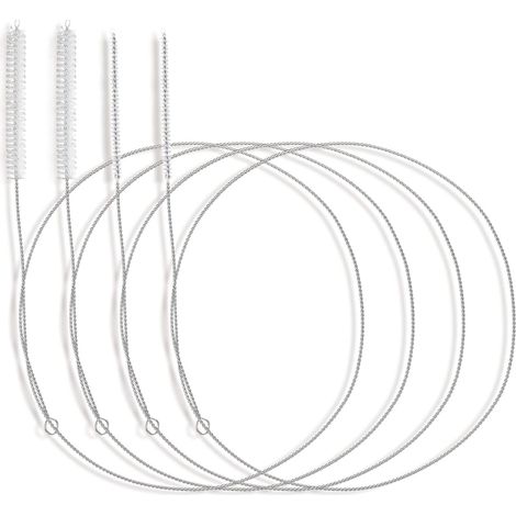 Prasacco 4 Stück Schlauchbürste, Reinigungsbürste Edelstahl 1 m Flaschenbürste Extra Lange Bürste Schlauchbürste Reinigungsbürste Rohrbürste für Strohhalmrohr, Schlauch, Flaschen, Kühlschrankablauf