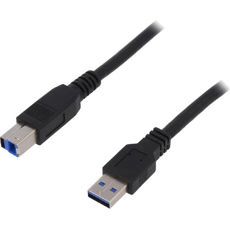 Cable USB 3.0 USB A male USB B prise male 1m - Noir