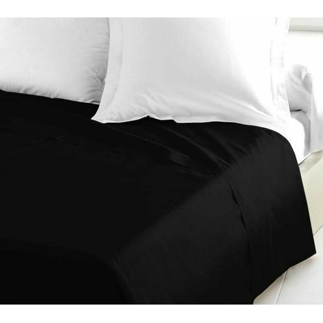 Lovely Home Lenzuolo Piano 100% Cotone 180x290 cm Nero